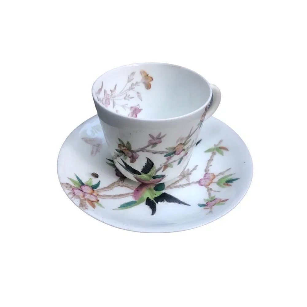 Antique W.A.A. William A Adderley bone China cup and saucer  THORN Birds